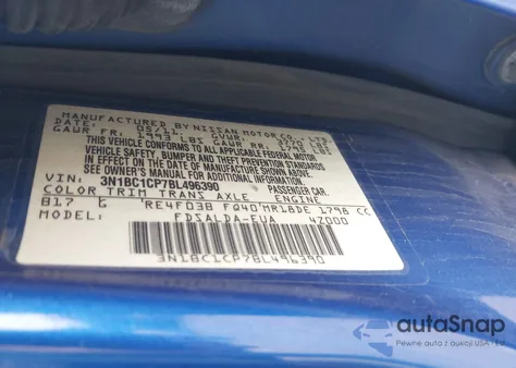 2011 Nissan Versa 1.8S from USA, damaged, VIN 3N1BC1CP7BL496390